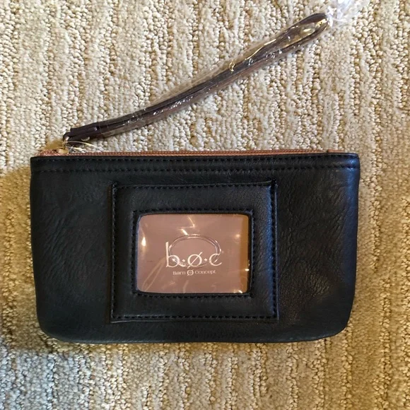 Born Concept Black Faux Leather Wristlet - Picture 1 of 1